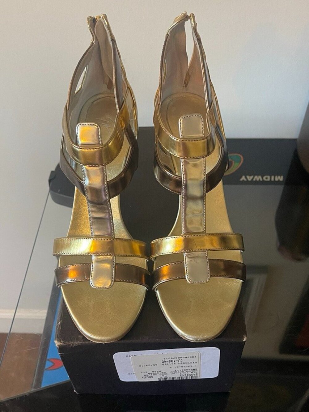 Giuseppe Zanotti Open Toe Gladiator Sandals Cruel Summer Bronze Gold